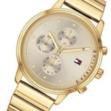 Tommy Hilfiger Blake White Dial Gold Steel Strap Watch for Women - 1781905