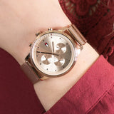 Tommy Hilfiger Blake Chronograph Rose Gold Dial Rose Gold Mesh Bracelet Watch For Women - 1781907