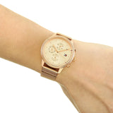 Tommy Hilfiger Blake Chronograph Rose Gold Dial Rose Gold Mesh Bracelet Watch For Women - 1781907