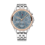 Tommy Hilfiger Ari Diamonds Blue Dial Silver Steel Strap Watch for Women - 1781976