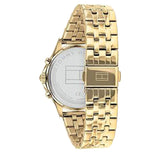 Tommy Hilfiger Ari Multifunction Diamonds Silver Dial Gold Steel Strap Watch for Women - 1781977