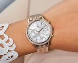 Tommy Hilfiger Ari Diamonds Silver Dial Rose Gold Steel Strap Watch for Women - 1781978