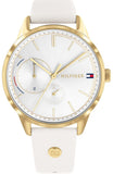 Tommy Hilfiger Brooklyn Quartz White Dial White Leather Strap Watch for Women - 1782018