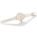 Tommy Hilfiger Brooke Quartz White Dial Cream Leather Strap Watch for Women  - 1782022