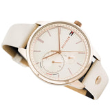 Tommy Hilfiger Brooke Quartz White Dial Cream Leather Strap Watch for Women  - 1782022