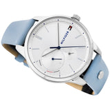 Tommy Hilfiger Brooke Silver Dial Blue Leather Strap Watch for Women - 1782023