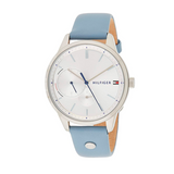 Tommy Hilfiger Brooke Silver Dial Blue Leather Strap Watch for Women - 1782023