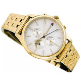 Tommy Hilfiger Whitney Chronograph Quartz Mother of Pearl White Dial Gold Steel Strap Watch For Women - 1782121