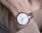 Tommy Hilfiger Angela Quartz White Dial Rose Gold Steel Strap Watch for Women - 1782124