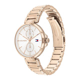 Tommy Hilfiger Angela Quartz White Dial Rose Gold Steel Strap Watch for Women - 1782124