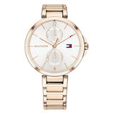 Tommy Hilfiger Angela Quartz White Dial Rose Gold Steel Strap Watch for Women - 1782124