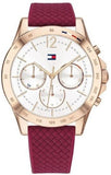 Tommy Hilfiger Haven Quartz White Dial Red Rubber Strap Watch For Women - 1782200