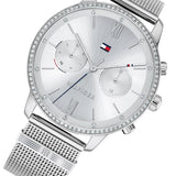 Tommy Hilfiger Blake Diamonds Silver Dial Silver Mesh Bracelet Watch for Women - 1782301