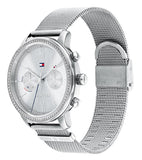 Tommy Hilfiger Blake Diamonds Silver Dial Silver Mesh Bracelet Watch for Women - 1782301