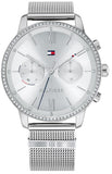 Tommy Hilfiger Blake Diamonds Silver Dial Silver Mesh Bracelet Watch for Women - 1782301