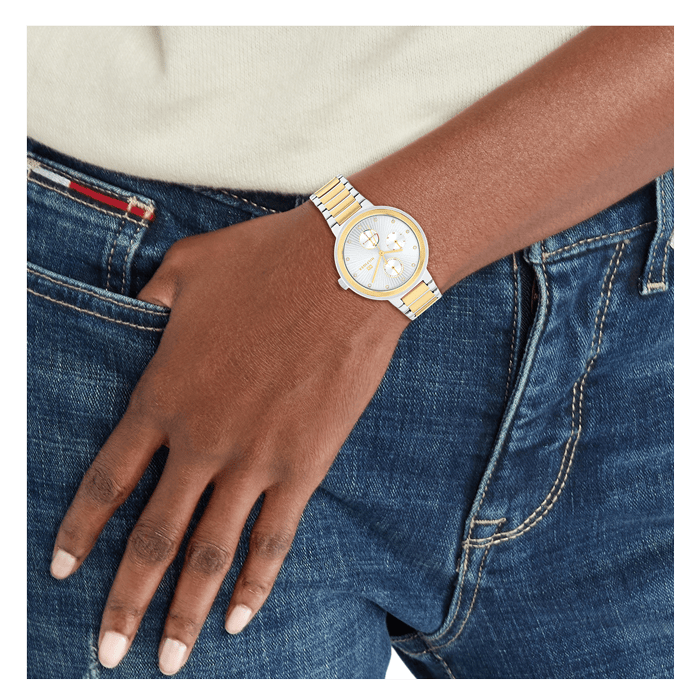 Tommy Hilfiger Joy Chronograph Silver Dial Two Tone Steel Strap Watch for Women - 1782534