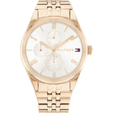 Tommy Hilfiger Monica Quartz White Dial Gold Steel Strap Watch For Women - 1782593