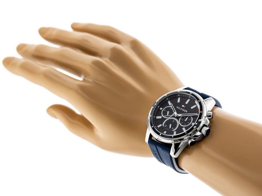 Tommy Hilfiger Mason Blue Dial Blue Rubber Strap Watch for Men - 1791791