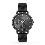 Hugo Boss Infinity Black Dial Black Mesh Bracelet Watch for Women -1502521