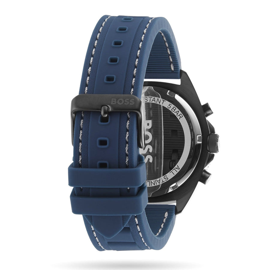 Hugo Boss Energy Chronograph Grey Dial Blue Rubber Strap Watch For Men - 1513972