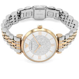 Emporio Armani Gianni T Bar White Dial Two Tone Steel Strap Watch For Women - AR1926