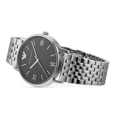 Emporio Armani Kappa Black Dial Silver Steel Strap Watch For Men - AR11152