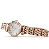 Emporio Armani Gianni T-Bar Mother of Pearl Dial Rose Gold Steel Strap Watch For Women - AR11203