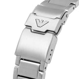 Emporio Armani Three Hand Green Dial Silver Steel Strap Watch For Men - AR11338