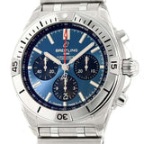 Breitling Chronomat B01 42mm Blue Dial Silver Steel Strap Watch for Men - AB0134101C1A1