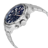 Tommy Hilfiger Trent Chronograph Blue Dial Silver Steel Strap Watch for Men - 1791053