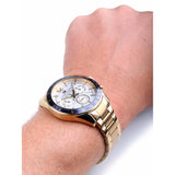 Tommy Hilfiger Luke Chronograph White Dial Gold Steel Strap Watch for Men - 1791121