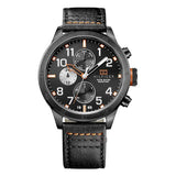 Tommy Hilfiger Trent Multifunction Black Dial Black Leather Strap Watch for Men - 1791136