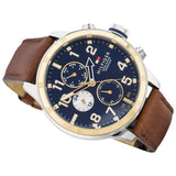 Tommy Hilfiger Sport Multifunction Blue Dial Brown Leather Strap Watch for Men - 1791137