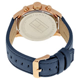 Tommy Hilfiger Trent Quartz White Dial Blue Leather Strap Watch for Men - 1791139