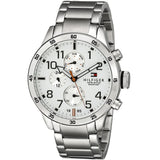 Tommy Hilfiger Trent Multifunction White Dial Silver Steel Strap Watch for Men - 1791140