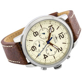 Tommy Hilfiger Jake Multifunction White Dial Brown Leather Strap Watch for Men - 1791230