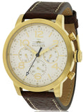 Tommy Hilfiger Jake Quartz White Dial Brown Leather Strap Watch for Men - 1791231