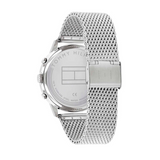 Tommy Hilfiger Dean Chronograph White Dial Silver Mesh Bracelet Watch for Men - 1791277