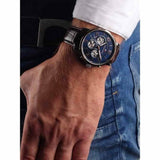 Tommy Hilfiger Keagan Chronograph Blue Dial Brown Leather Strap Watch for Men - 1791290