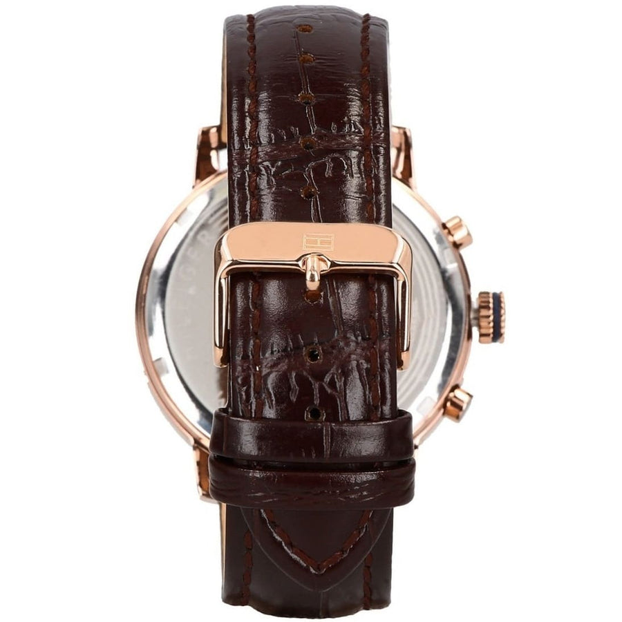 Tommy Hilfiger Aiden Quartz Blue Dial Brown Leather Strap Watch for Men - 1791308