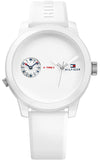 Tommy Hilfiger Denim White Dial White Rubber Strap Watch for Men - 1791324