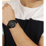 Tommy Hilfiger Denim Black Dial Black Rubber Strap Watch for Men - 1791326