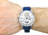 Tommy Hilfiger Decker Quartz White Dial Blue Rubber Strap Watch for Men - 1791349