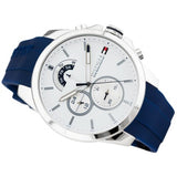 Tommy Hilfiger Decker Quartz White Dial Blue Rubber Strap Watch for Men - 1791349