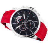 Tommy Hilfiger Decker Quartz Black Dial Red Rubber Strap Watch for Men - 1791351