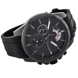 Tommy Hilfiger Decker Black Dial Black Rubber Strap Watch for Men - 1791352