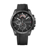 Tommy Hilfiger Decker Black Dial Black Rubber Strap Watch for Men - 1791352