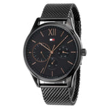 Tommy Hilfiger Damon Quartz Black Dial Black Mesh Bracelet Watch for Men - 1791420