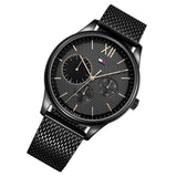 Tommy Hilfiger Damon Quartz Black Dial Black Mesh Bracelet Watch for Men - 1791420