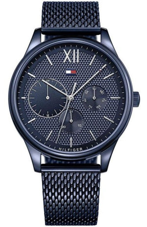 Tommy Hilfiger Damon Quartz Blue Dial Blue Mesh Bracelet Watch for Men - 1791421